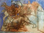 Minotaur is wounded, horse and personages
